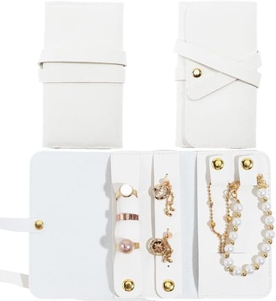 Draagbare Opbergtas voor Oorbellen en Sieraden, Faux Leer, Reisorganizer voor Kettingen, Ringen en Armbanden, Tangle-Free en Perfect als Cadeau voor Vrouwen