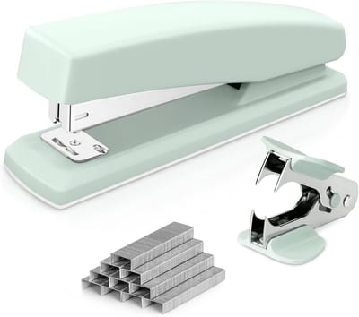 Deli Nietmachine, desktop-nietmachine, kantoornietmachine, capaciteit 25 vel, inclusief 1000 nietjes en nietverwijderaar, groen