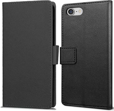 Just in Case Wallet Case hoesje geschikt voor iPhone SE 2020 en iPhone SE 2022 - zwart