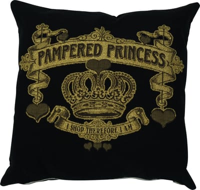 gobelin kussen shopping pampered princess 45x45cm