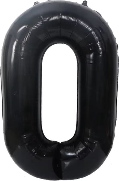 New Age Devi - Cijferballon 0 - Folie - 41 cm - Zwart