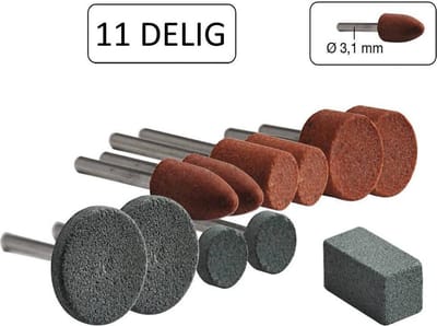 11 delige combinatie fijn slijpen , geschikt voor hoogtoerige mini tools