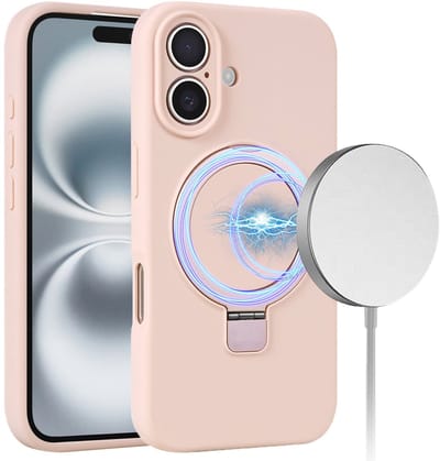Telefoonhoesje geschikt voor Apple iPhone 17 Hoesje Roze - MagSafe Compatible - Solidenz Kickstand Case - Shockproof Backcover