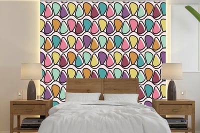 Behang - Fotobehang Patroon - Ovaal - Pastel - Breedte 240 cm x hoogte 240 cm