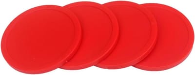 Airhockey Peddels - Puck Set - Tafelspel Spelen - Ergonomisch Ontwerp - 7.5 x 7.5 CM - Rood