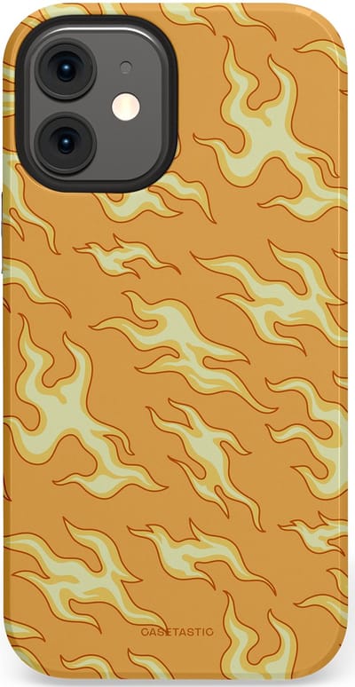 Casetastic Hoesje Geschikt voor Apple iPhone 12 Mini - Stijlvolle Beschermende Duo-layer Case - Vlammen van passie