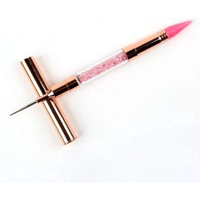 Sélecteur de strass à Double tête, outil de pointage des ongles, crayon de cire, perles, goujons, stylo de ramassage, outil de manucure rose