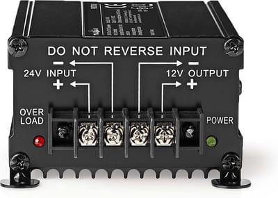 Nedis Spanningsomvormer 120W – 24V naar 12V – Schroefklem – Voor Auto, Boot & Camper – Met Zekering