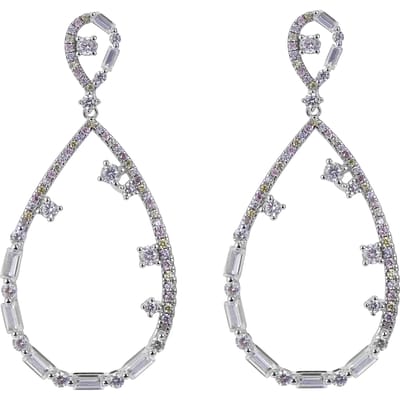 Orphelia ZO-7423 - Oorhangers Tear Shape - Zilver 925 - Zirkonia - 4,5 cm