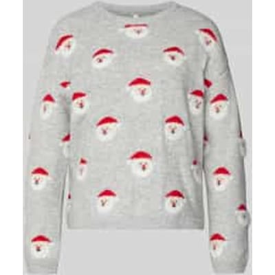 Regular fit kersttrui met motiefprint, model 'XMAS SANTA'