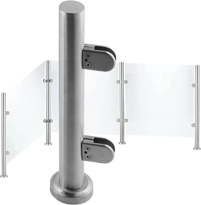 Glazen Balustrade Paal - Paneelhouder RVS - Terras Afscheiden - Roestvrij Staal 304 - 8-12mm Glasdikte - Zilverkleurig