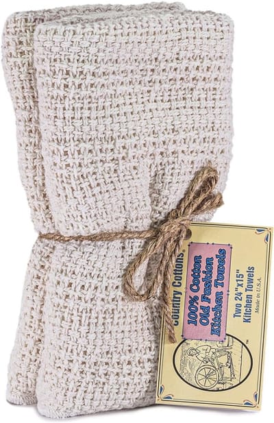 Set van 2 Keukendoeken 100% Katoen Zeer Absorberend en Duurzaam - Natuurlijk
