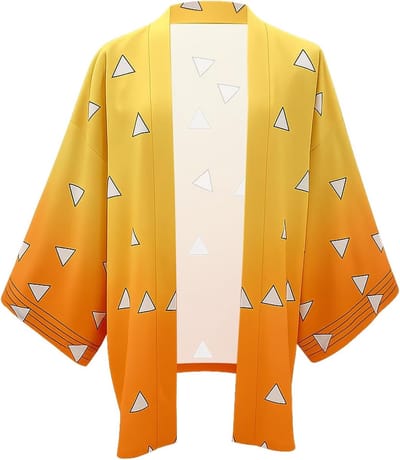 Zenitsu Agatsuma Anime Kostuum voor Cosplay, Kimono Cloak voor Halloween en Carnaval - M, Perfect voor Fans van Demon Slayer