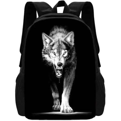 Wolf Print Kinderrugzak Schooltassen voor Jongens Meisjes, Cartoon Kinderrugzak voor Kleuters Beste Cadeau voor Verjaardag Halloween