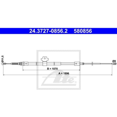 Kabel, parkeerrem ATE 24.3727-0856.2