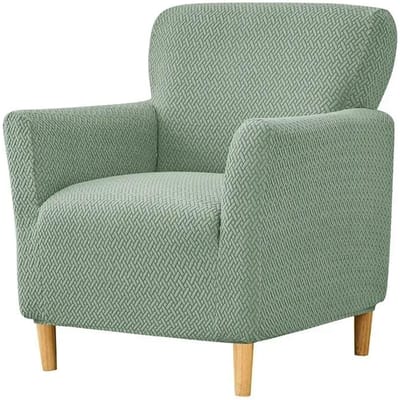 Jacquard Kuipstoelhoes Stretch Spandex Club Sofahoes Fauteuilhoes Elastische Eenzitsbankhoezen voor Barbalie Huis gray