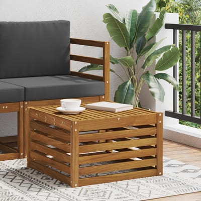 vidaXL - Tuin - Tafel - Massief - Acacia - Hout - Naturel - 59 - x - 59 - x - 37 - cm