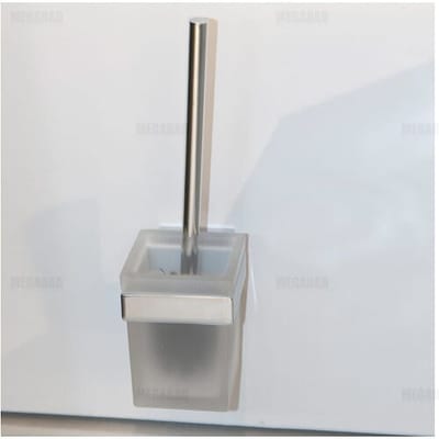 Duravit Karree closetborstelgarnituur met matglas wandmodel chroom