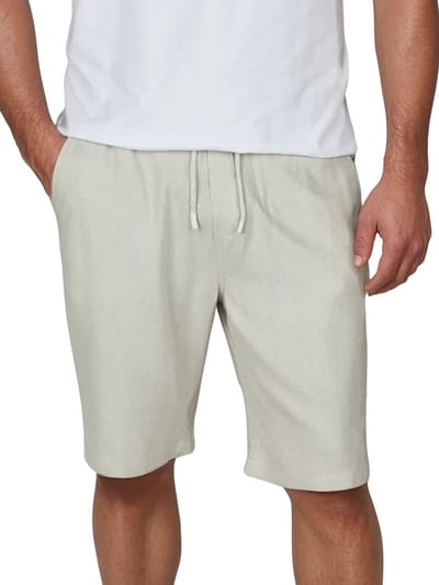 DENIMFY Heren Short DFAlessio regular/straight Beige S Volwassenen Linnen short heren - Korte linnenbroek heren