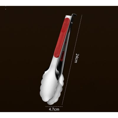 Pince à pelle à frire en acier inoxydable, pince multifonctionnelle pour BBQ à Steak, spatule à poisson, pince à pain, outil de cuisine domestique red