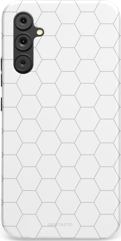 Casetastic Hoesje Geschikt voor Samsung A34 (5G) - Stijlvolle Beschermende Duo-layer Case - Zilverraat