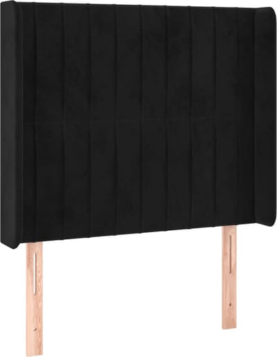 vidaXL - Hoofdbord - met - randen - 83x16x118/128 - cm - fluweel - zwart