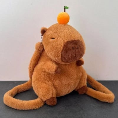 Capybara Pluche Rugzak Kawaii Mode Pluche Pop Bont Hanger Kinder Schoudertas Mini Rugzak Tassen Cadeaus Voor Vriendin groen
