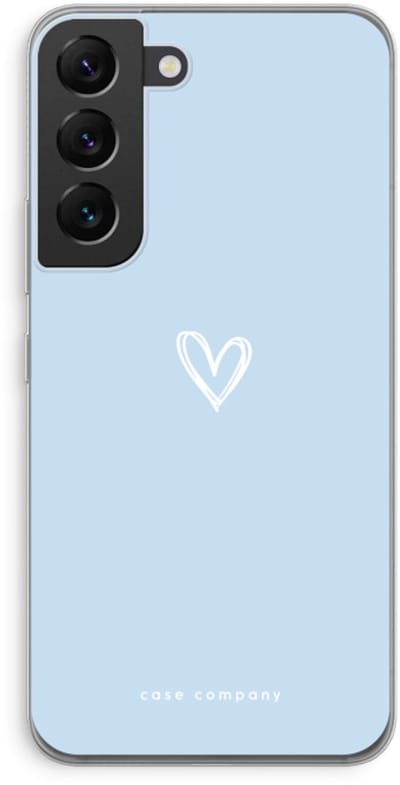 Case Company® - Hoesje geschikt voor Samsung Galaxy S22 hoesje - Klein Hart Blauw - Soft Cover Telefoonhoesje - Bescherming aan alle Kanten en Schermrand