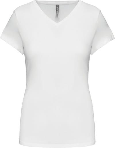 Kariban Dames-t-shirt V-hals korte mouwen K3015 - White - XXL
