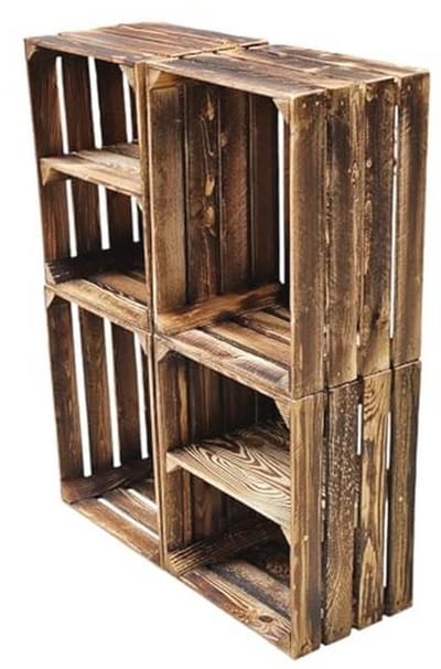 Set van 4 unieke houten kisten voor decoratie en opbergruimte