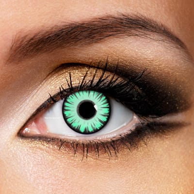 Partylens® groene kleurlenzen - Miracle Green - zachte jaarlenzen met lenshouder - Halloween - Cosplay