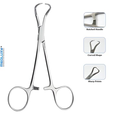 Medluxy - Doekklem Backhaus - Gebogen - 13 cm - RVS - EHBO Verpleegkunde