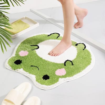 Badteppich Rutschfest, Zachte Badematte Shaggy Badvorleger, Waschbare Badezimmerteppiche Voor Douche, Badteppiche Bad Vorleger Decoratie 57 x 65 cm