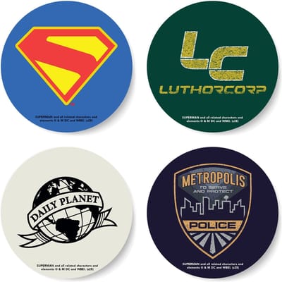 DC Comics Superman Logo Round Coaster Set