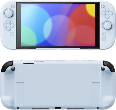 Solide Kleuren Series Beschermhoes voor Nintendo Switch 2 (2025), Anti-Kras Harde Schaal Dockbare Griphoes met Opvouwbare Stand & Duim Grips voor Switch 2 (Hemelsblauw)