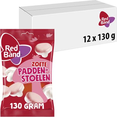 Red Band zoete paddenstoelen snoep - zachte bite - 12x130g