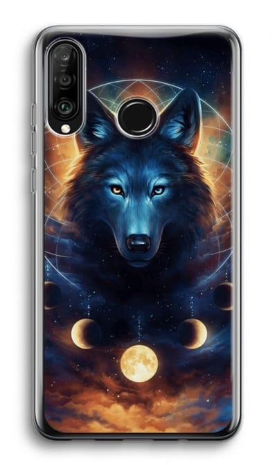 Case Company® - Hoesje geschikt voor Huawei P30 Lite hoesje - Wolf Dreamcatcher - Soft Cover Telefoonhoesje - Bescherming aan alle Kanten en Schermrand
