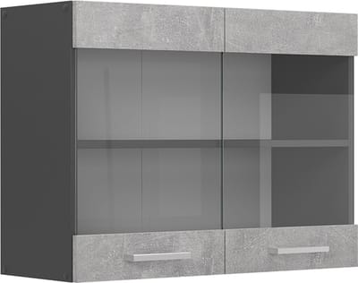 Vicco R-Line Glazen keukenkast – 80 cm Beton