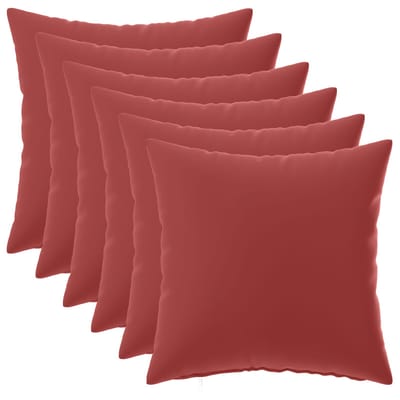 vidaXL - Kussensloop - 6 - pcs - HEERLEN - Wijnrood - 30 - x - 30 - cm - Polyester