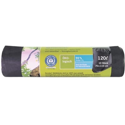 Secolan® zwaar belastbare afvalzakken COEX, 120 l, grijs, 10 stuks
