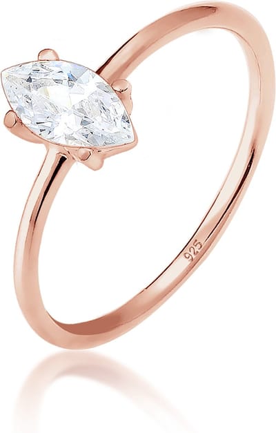 Elli - Ring - Elli Ringen Marquise zirconia minimalistisch 925 zilver - Dames