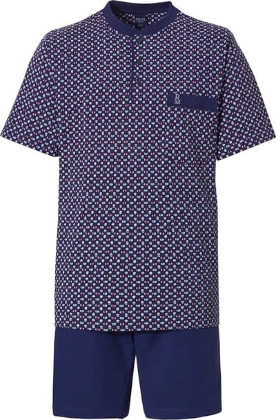 Blauwe Robson heren shortama - Blauw - Maat - 68
