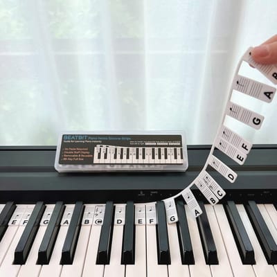 Piano Notities Gids voor Beginners - Verwijderbare Pianotoetsenbord Notitielabels - 88-Key Volledige Grootte - Siliconen - Geen Stickers Nodig