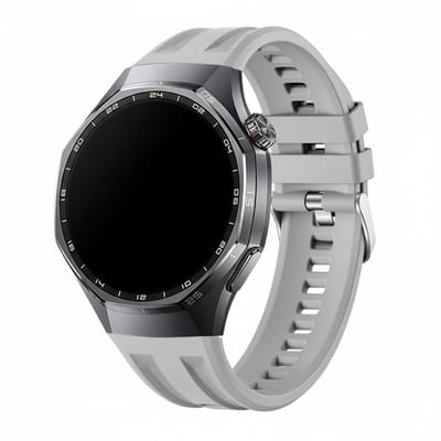 Siliconen bandje - geschikt voor Huawei Watch GT Runner 2 / GT 2(e) 46 mm / GT 3 / 4 / 5 (Pro) 46 mm / Watch 3 (Pro) / Watch 4 (Pro) / GT 6 (PRO) 46mm - grijs
