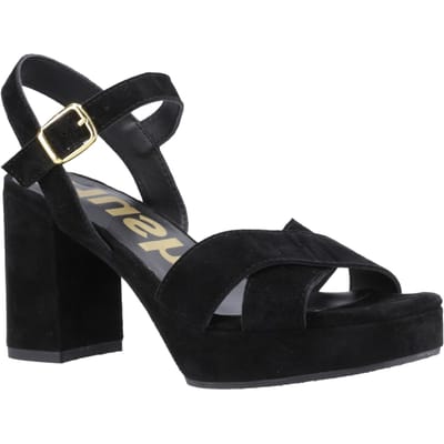 Hush Puppies Ophelia Suède Dames Zwarte Sandalen