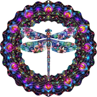 Metalen Windspinner - Tuindecoratie Sierobject - Buitenruimte Verfraaien - Klimaatbestendig Metaal - 25x25 cm - Multicolor