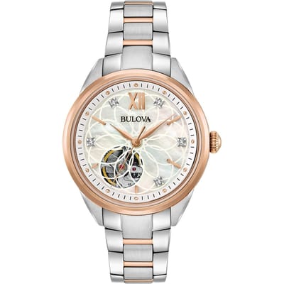 Bulova Sutton Horloge - Bulova dames horloge - Bicolor Rosé - diameter 34 mm - roestvrij staal