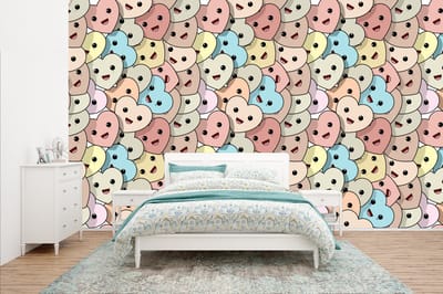 Behang - Fotobehang Hart - Patroon - Baby - Breedte 400 cm x hoogte 240 cm