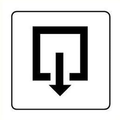 Uitgang sticker, wit zwart 400 x 400 mm