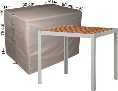 Raffles Covers Beschermhoes tuintafel - 90 x 80 H: 75 cm - RT9080 - Waterdicht - Ademend - UV-bestendig - Elastisch rijgkoord - Beschermhoes tuinmeubelen